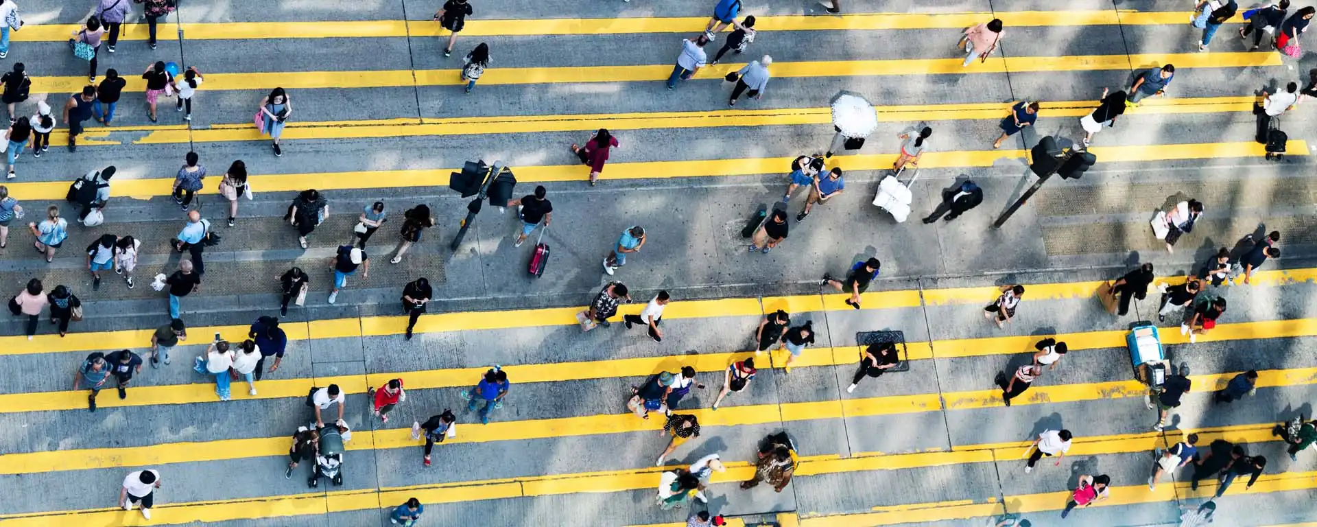 Pedestrians crossing street